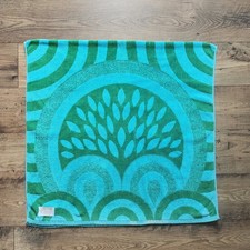 VTG 60s Beach Towel 61 X 32 Royal Terry Aqua Blue Green Mod Groovy Japan