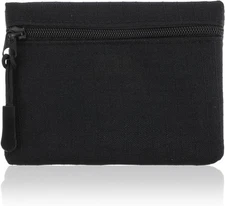 Mabor Mini Coin Purse Small Canvas Zipper Change Pouch Portable Black