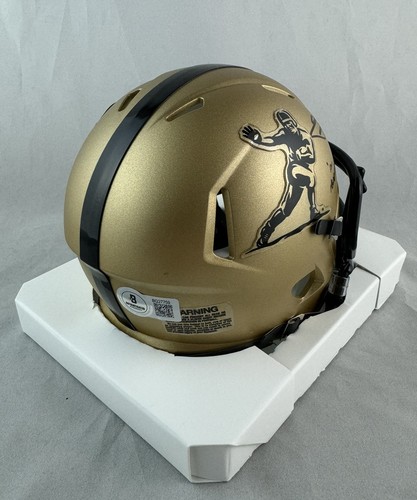 JOHNNY MANZIEL “12 HEISMAN” SIGNED GOLD HEISMAN MINI HELMET BECKETT BAS COA - Picture 2 of 2