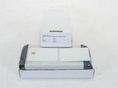 Zebra SLE442 *Lot of 200* Printable ID Smart Card Blanks - Secure Memory - WHITE