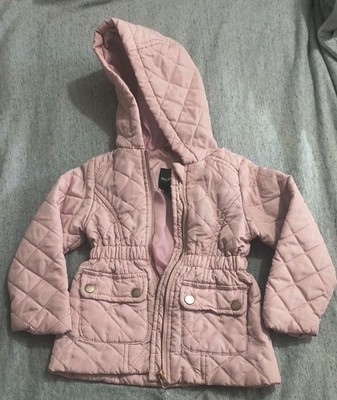Me Jane Mini  Toddler Pale Pink Quilted Puffer Jacket 2T Lightweight 