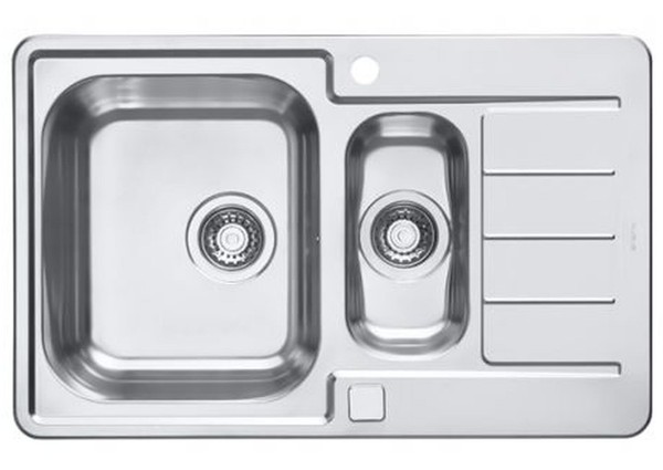 KüChenspüLe 79X50Cm Edelstahl EinbauspüLe Line Maxim 70 Schrank 60Cm 2X Hahnloch-image