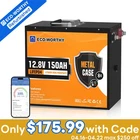 ECO-WORTHY 12V 150Ah LiFePO4 Bluetooth Lithium Battery Metal casing for RV Boot