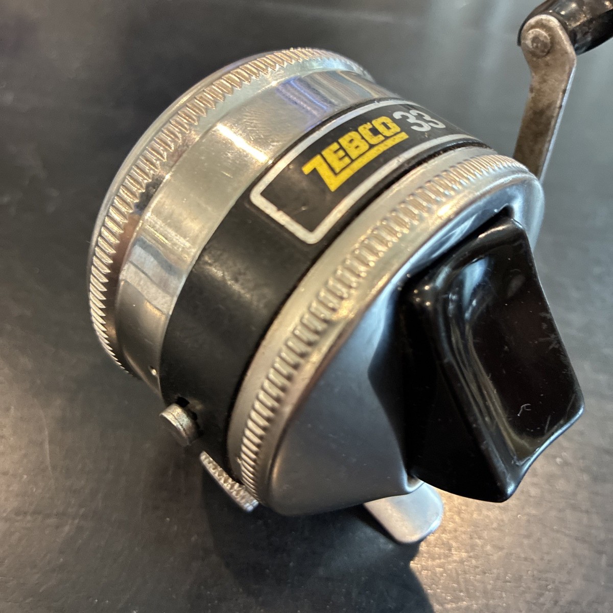 Zebco Spinner Model 33 Fishing Reel Vintage with One Rivet Foot