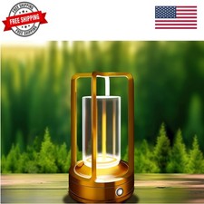 Portable Metal Table Lamp, 4000 mAh Rechargeable Outdoor Table Lamp Cordless,...