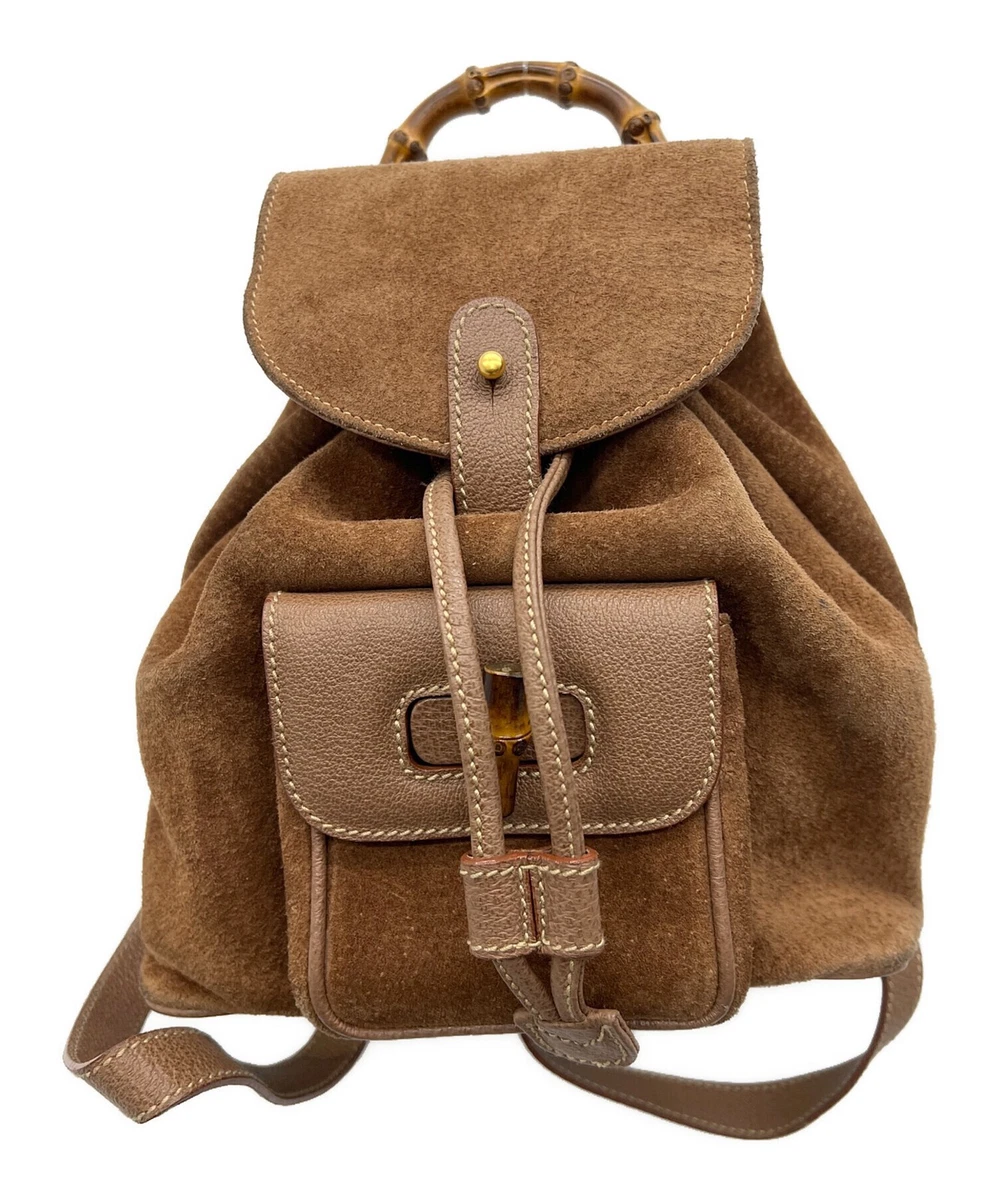 Gucci Bamboo Suede Exterior Backpack Bags & Handbags for Women for