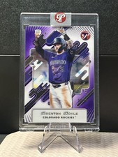 Brenton Doyle 2025 Topps Pristine - Purple Refractor 95/99 Encased Rockies