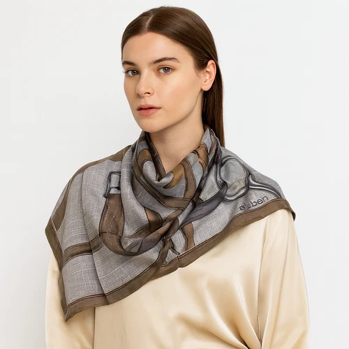 NWT VTG STUBBEN Ltd Ed Equestrian Saddle Horse Tack Silk Art Scarf 34"