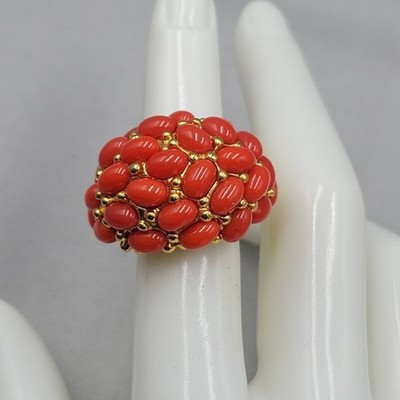 Vtg Kenneth Jay Lane Neptune Ring AS-IS Sz 6 KJL Missing Starfish plating wear