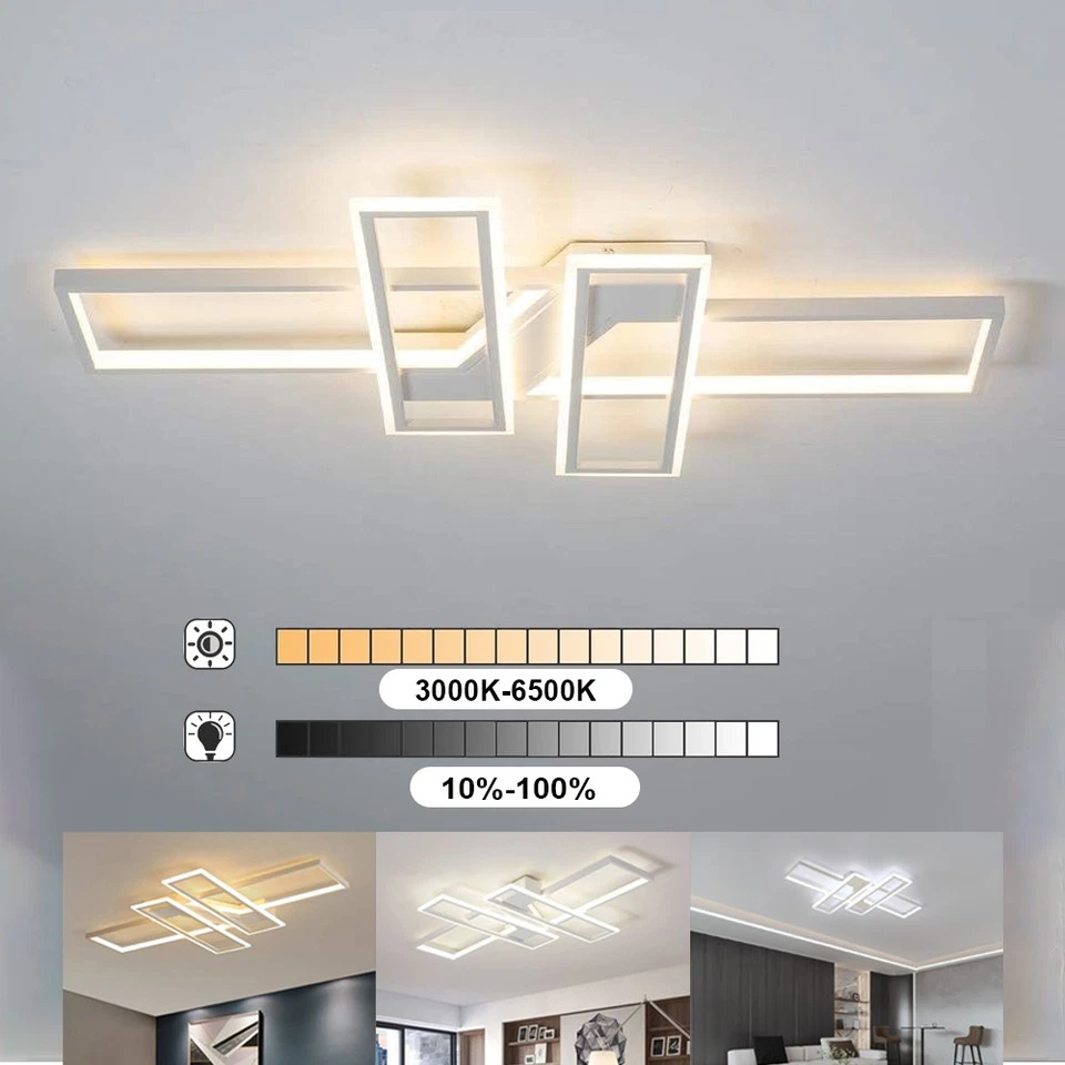 TOOLIGHT Lámpara de Techo LED Moderna Regulable 120cm Salón Lámpara de Techo Mando a Distancia