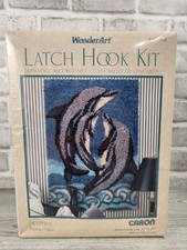 Wonder Art WonderArt 27" x 40" Latch Hook Kit 4453 Dolphins by Caron New Sealed