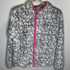 Eddie Bauer Girls' Youth Full Zip Jacket Size Large 14/16 Cozy Soft Fuzzy Gray