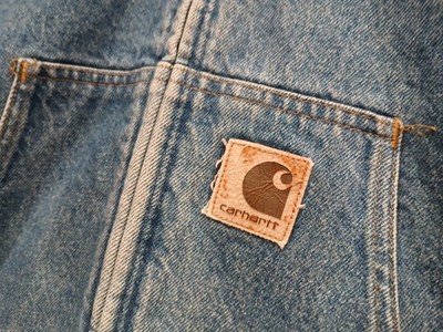 Vintage Carhartt J08DST Denim Jacket Men's XL Blanket Lined Hooded