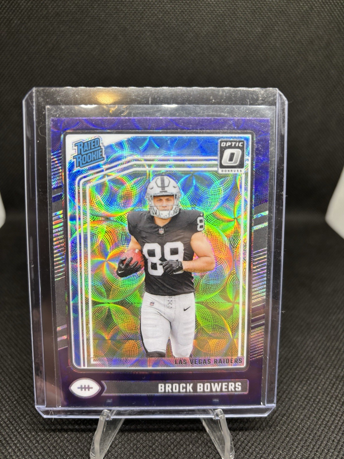 2024 Panini Donruss Optic - Rated Rookie Brock Bowers #215 Purple Scope Prizm