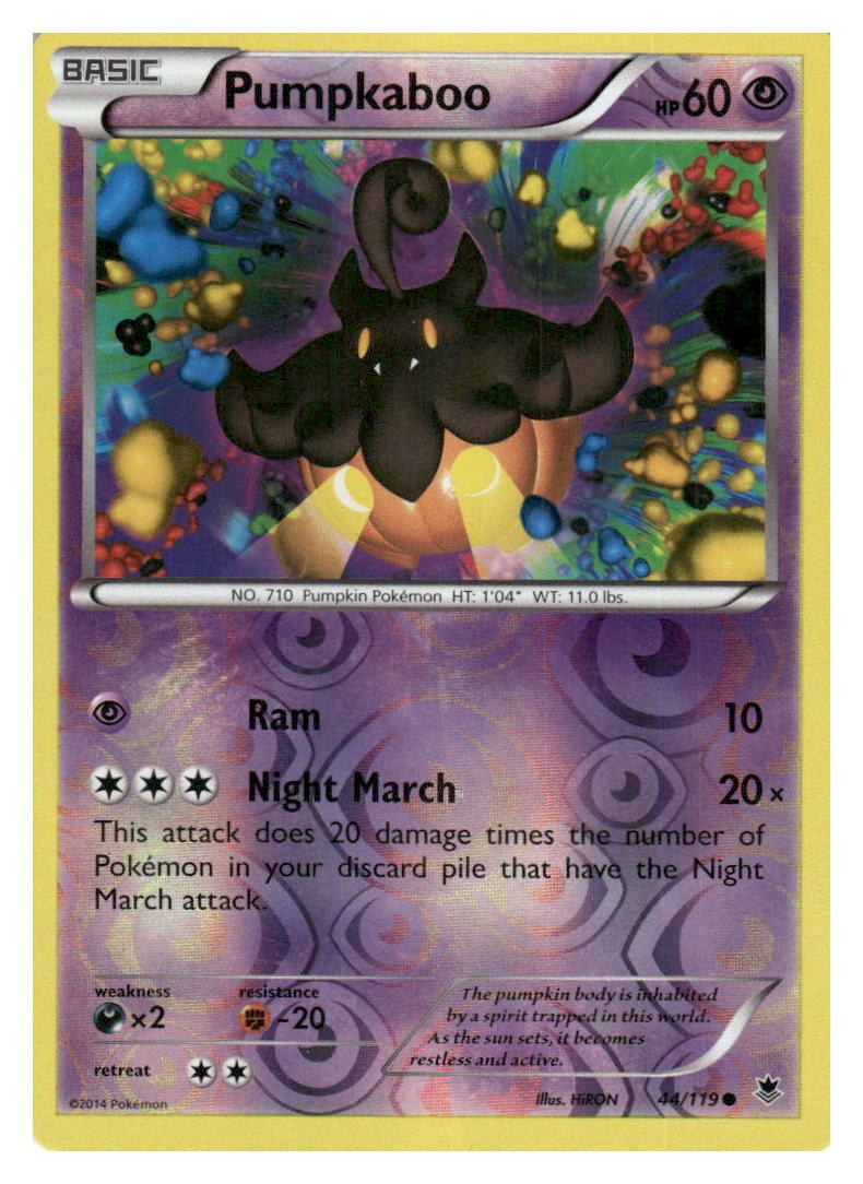 Pumpkaboo 44/119 Common Phantom Forces Pokemon Reverse Holo Near Mint