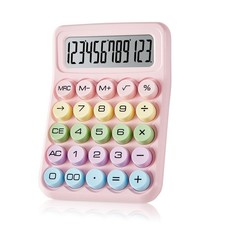 Electronic Calculator,12 Digits Large LCD Display Small Desktop Small, Pink 