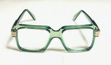 Vintage Crystal Green Frames Envoy 55-20 NOS Deadstock Square Retro Glasses NOS