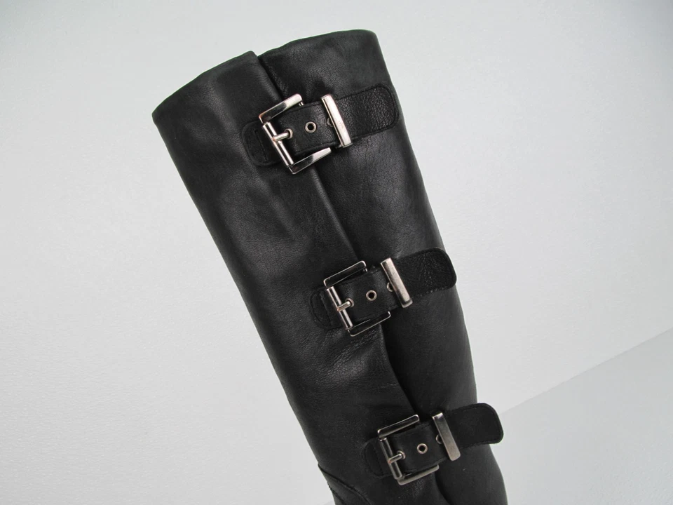 Botas de montar Stuart Weitzman Cinch para mujer negras de cuero genuino talla 7M Foto 2 de 4