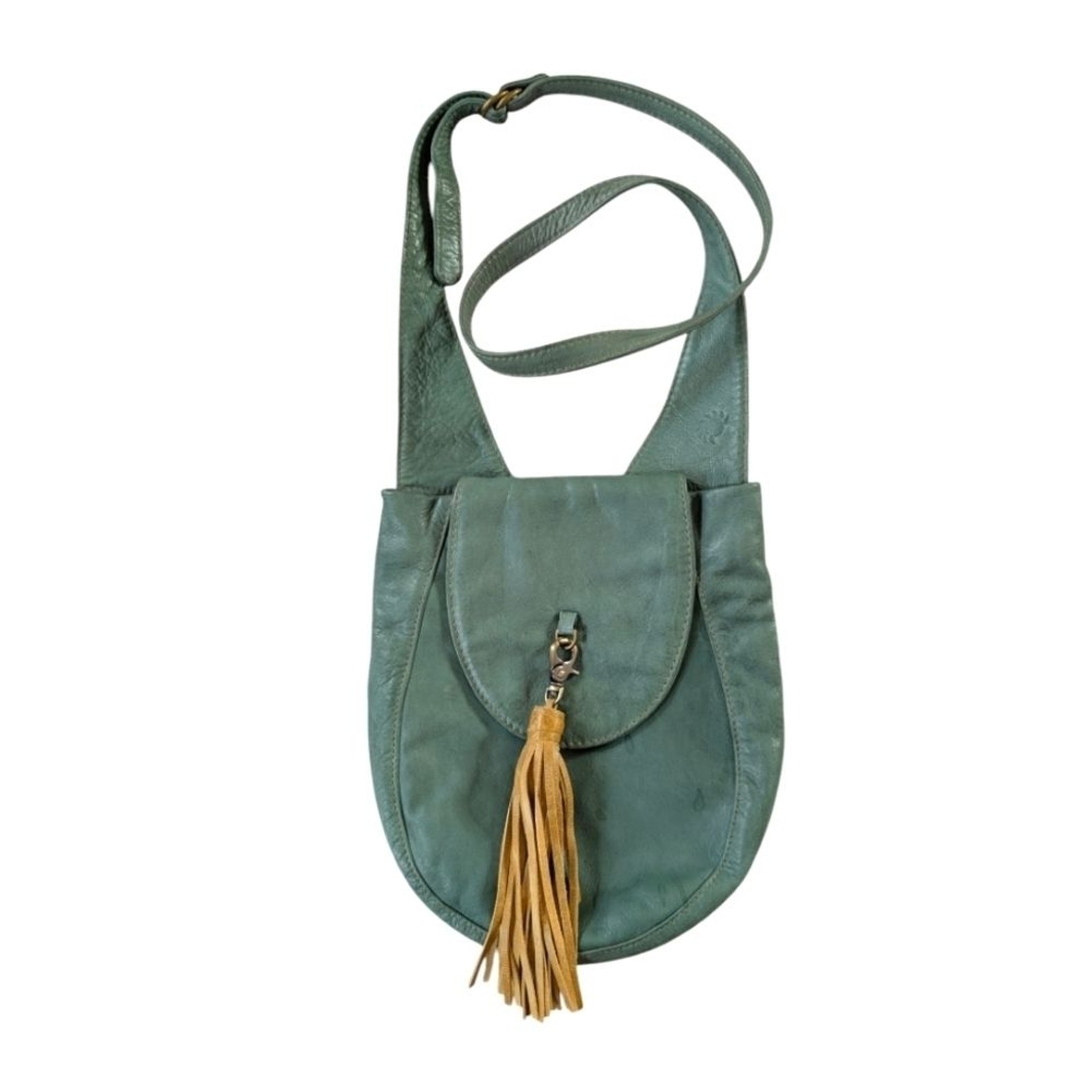 Alla Leather Art leather green cross body bag