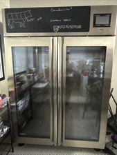 Omcan USA 45232 Stagionello Free-Standing Meat Curing Cabinet, Two Section Gl...