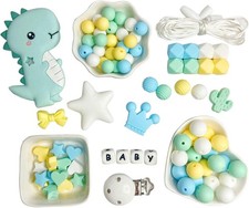 Silicone Dinosaur Beads Set for DIY Jewelry Making Accessories