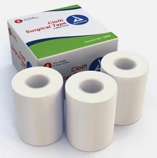 4 Cloth Surgical Tape Rolls 3"x10 yards White Hypoallergenic Dynarex IV 3564