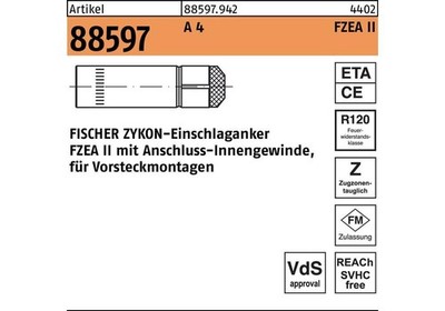 fischer Einschlaganker R 88597 ZYKON FZEA 14 x 40 M 12 A 4