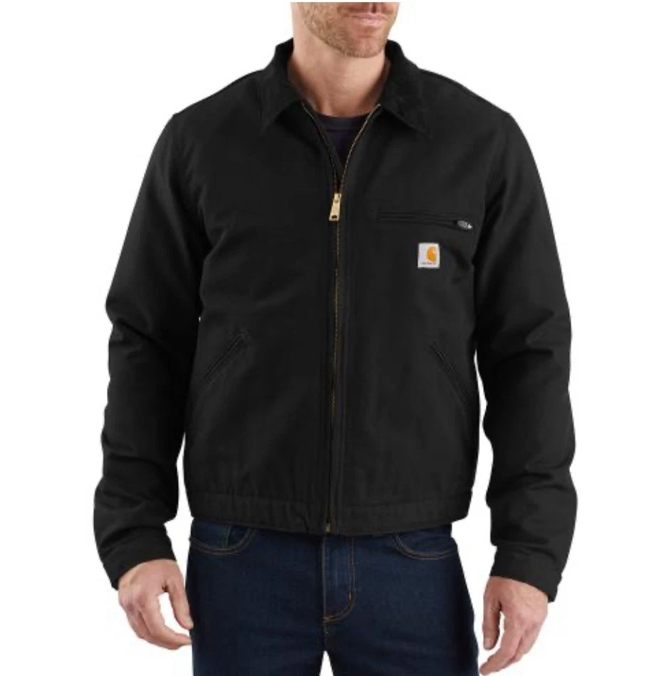 NWT Carhartt Detroit Jacket Duck Blanket Lined Black Canvas Relaxed Men’s Size S