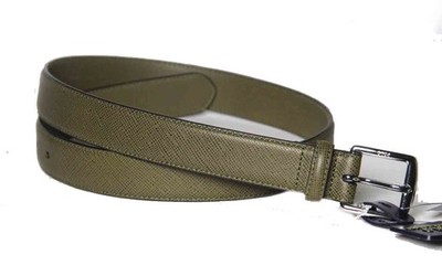 Polo Ralph Lauren Olive Green Dress Leather Belt Men's Size 32 BEST FITS 30