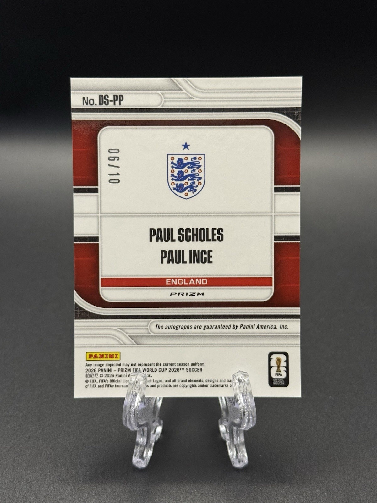 Panini 2026 Prizm FIFA World Cup Dual Signatures Scholes/Ince Auto /10 GOLD view 2