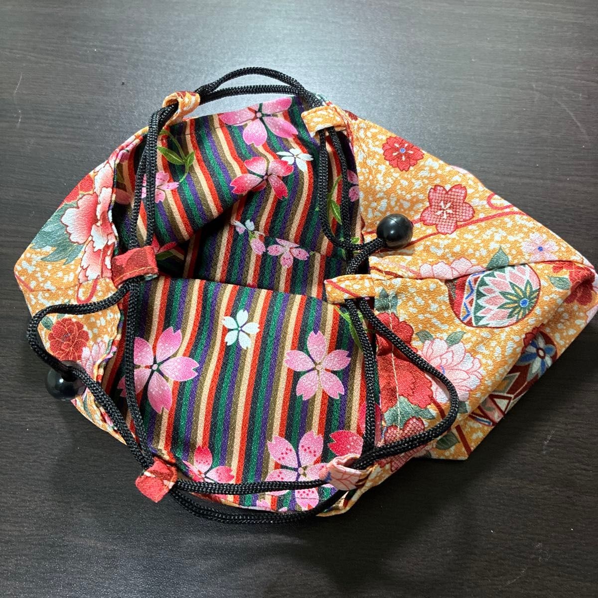 Japanese pattern drawstring bag drawstring pouch … - image 2