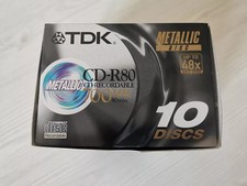 CD-R 80 TDK Metallic 700Mb 80min con Custodia *Nuovo Sigillato* BOX 10 Pezzi NEW
