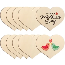 Wooden Heart Ornaments to Paint 7 Inch, Large Size Wooden DIY Blank Unfinished