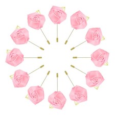 24 Pcs Groom Boutonnieres Rose Boutonnieres Pins Light Pink