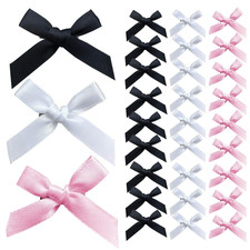 30 Pcs Hair Bows for Women, 3 Colors Mini Bowknot Ribbon Barrettes Hair Clips, C
