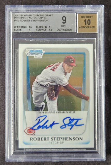 2011 1st Bowman Chrome Prospects Robert Stephenson Beckett 9 Reds Auto 10 Rookie