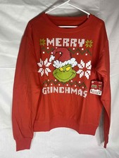 Dr Seuss The Grinch Christmas Holiday Red Sweatshirt Size S NWT. HH2.