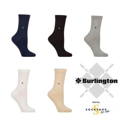 Damen Baumwollsocken ''Fleet Street'' uni gerippt weich in 1 Paar 3,5-7 Burlington