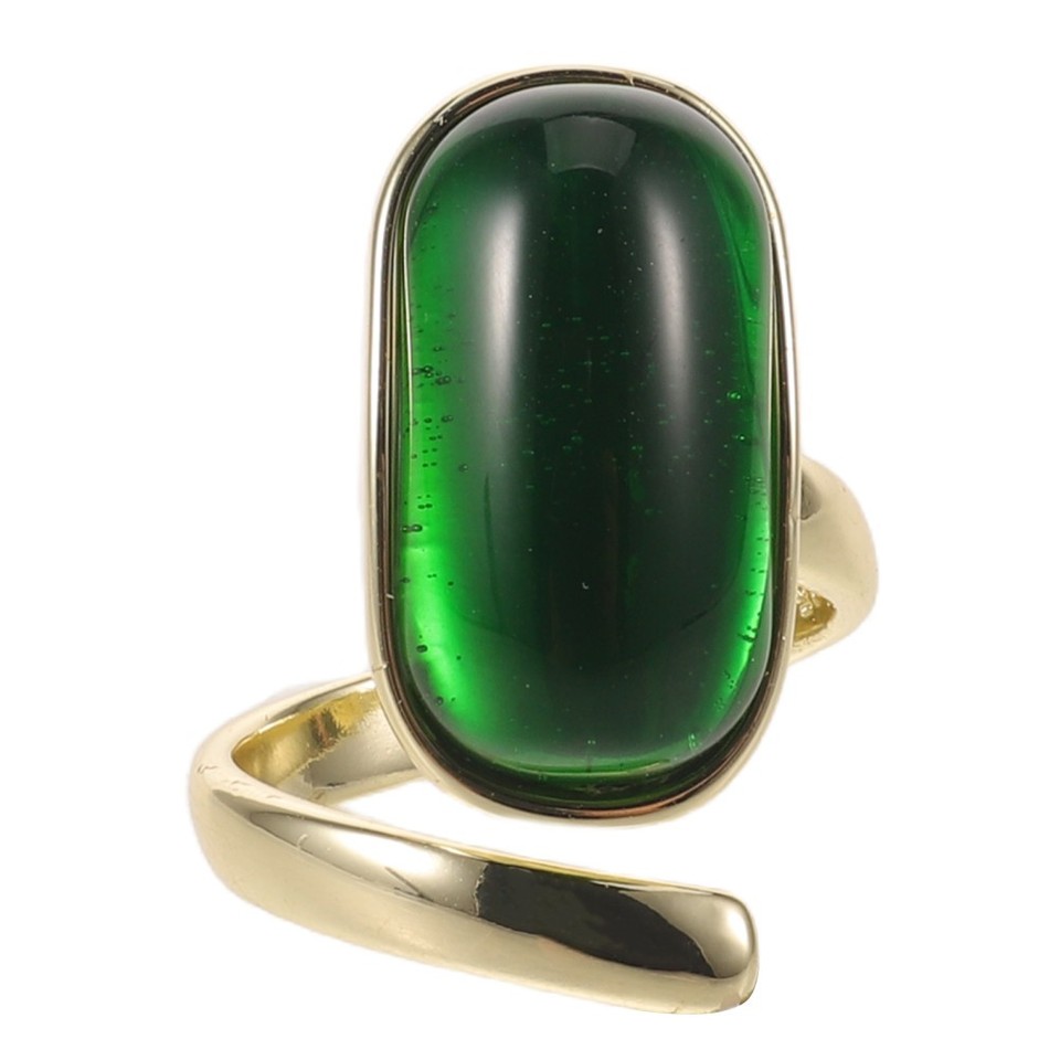 Wide Gold Stackable Rings Classic Green Copper Stackable Rings Durable Retro Style Ring Set for ...