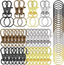 70PCS Swivel Snap Hooks with Key Rings, Metal Lobster Claw Clasp, Keychain