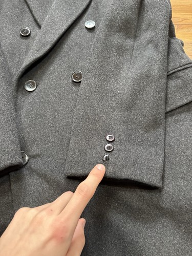 Vintage Yves Saint Laurent YSL Men’s Heavy Wool Long Over Coat Size L - Picture 8 of 23