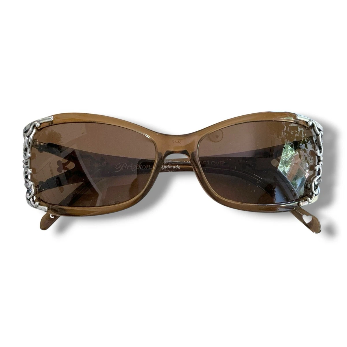 Brighton Women’s Brown Crystal Accent Sunglasses with Silver Filigree NEW Pebble Medali Dual Tone Sunglasses - Brighton main image 2