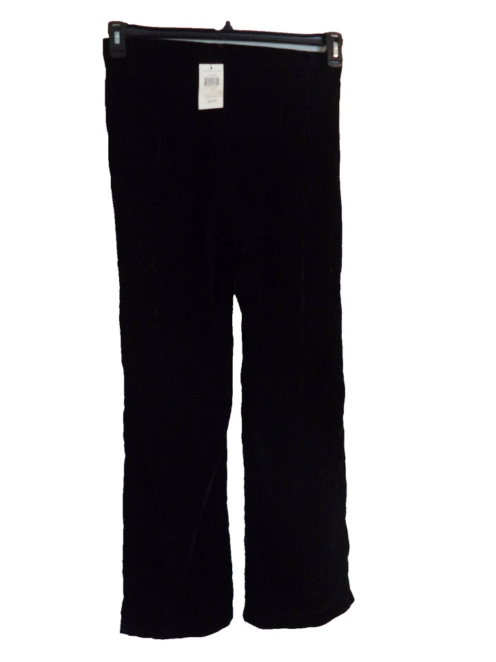 Pantalones informales de gamuza paralela negros para mujer. Talla 8. 82% rayón/18% viscosa.  Foto 4 de 4
