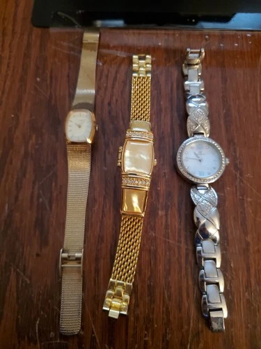 Vintage Womens Gold And Silver Toned Watch Lot Timex Xanada Viewpoint