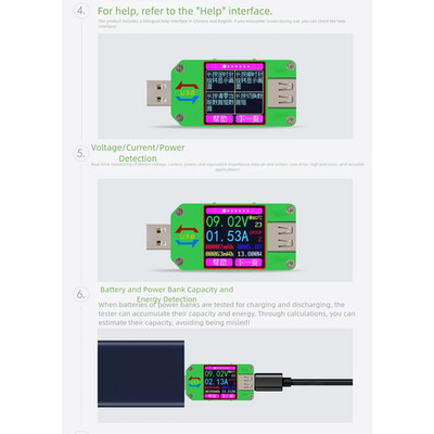 Farb-LCD-Display Strommessgerät 0,01 V Spannungsauflösung