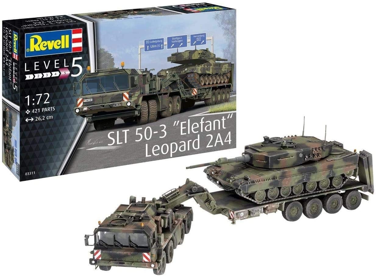 Maquette Revell SLT 50-3 Elephant et char Leopard 2A4 à assembler à l'échelle 1/72