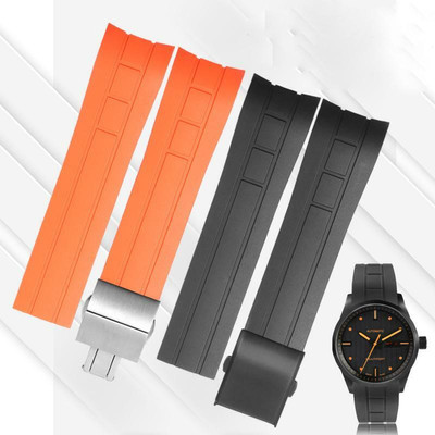 22 23 mm Bogen Mund gebogen Gummi Silikon Uhrenarmband Band für Mido...