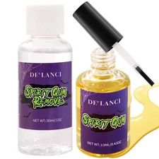 Spirit Gum Adhesive and Remover Kit Makeup & 2 pcs 