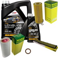 Inspektionspaket 6L Mannol Longlife 5W-30 FüR BMW E46 320D 318D E83 2.0D 320Td