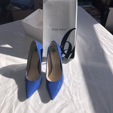 Nine West d'Orsay Stiletto Elise Royal Blue Pumps  3 inch heel Size 8 EUC 